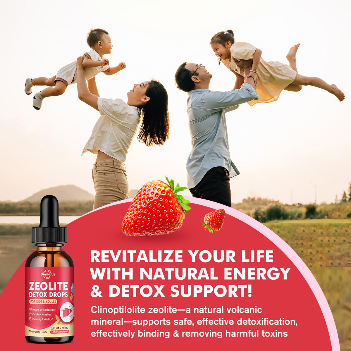 ReviNutra Zeolite Detox for Kids and Adults, Clinoptilolite Zeolite Liquid Drops with Chlorella, - FENGGESTORE20