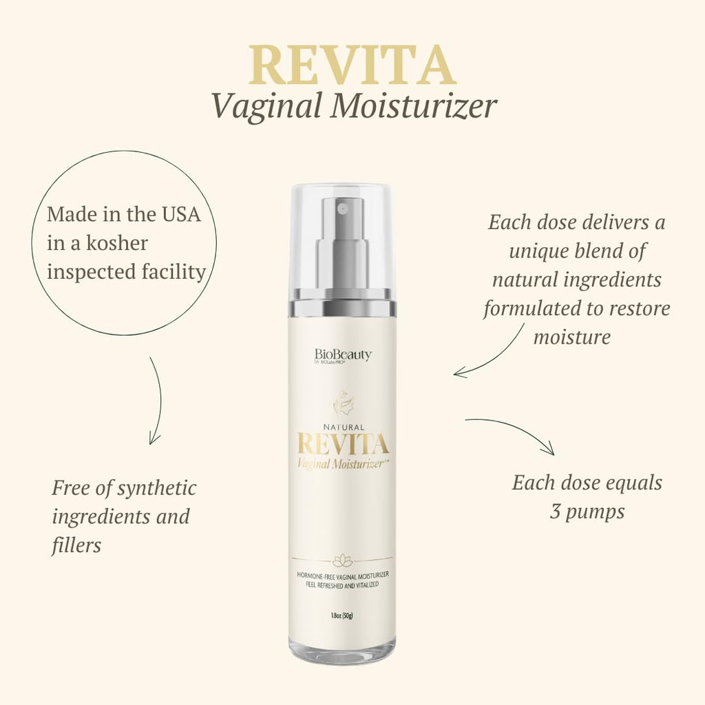 Revita Vaginal Moisturizer Cream, Hormone-Free Vaginal Moisturizer with Shea Butter, Hyaluronic Acid, Cocoa Butter, Vitamin E, Natural Oils & Beeswax - Gentle Hydration for Comfort & Balance, 1.8oz - FENGGESTORE20