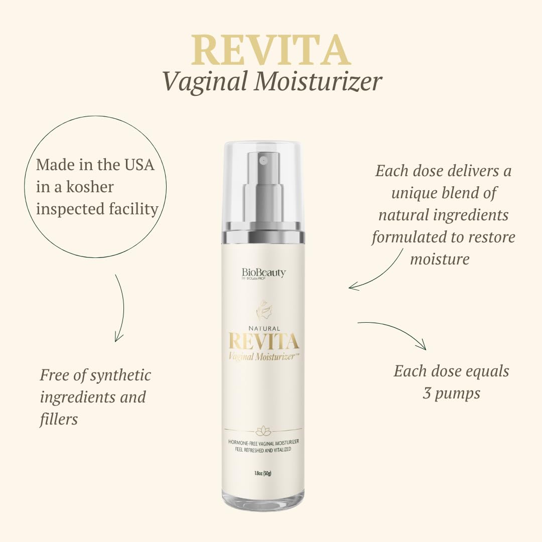 Revita Vaginal Moisturizer Cream, Hormone-Free Vaginal Moisturizer with Shea Butter, Hyaluronic Acid, Cocoa Butter, Vitamin E, Natural Oils & Beeswax - Gentle Hydration for Comfort & Balance, 1.8oz - FENGGESTORE20