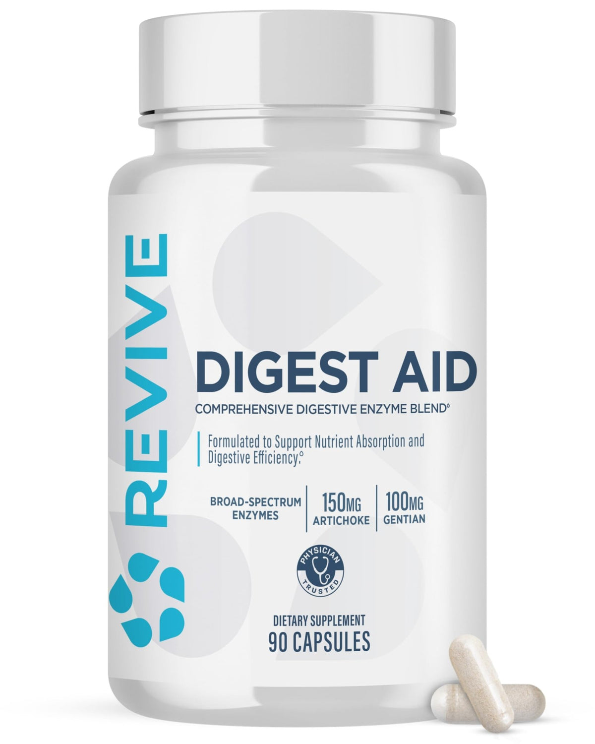 Revive MD Digest Aid, Digestive Support Supplement for Men & Women - Comprehensive Digestive Enzyme Blend with Probiotics & Prebiotics for Gut Health & Healthy Digestion - FENGGESTORE20
