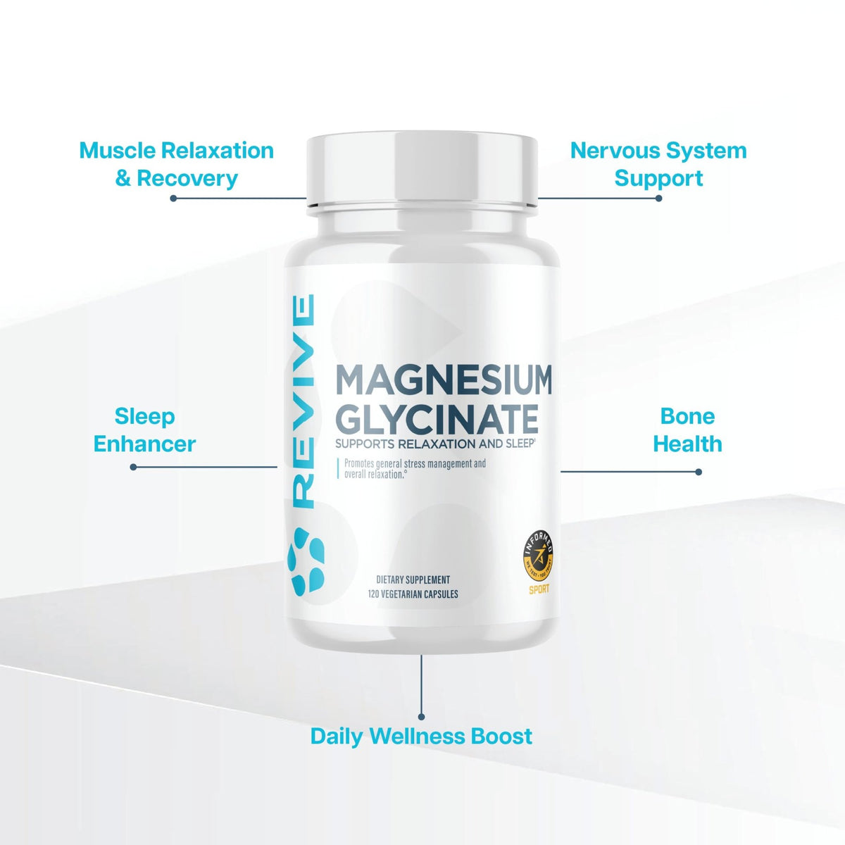 Revive MD Pure Magnesium Glycinate 200mg – High Absorption Supplement for Relaxation, Stress Relief, Sleep & Memory Support – Promotes Strong Bones - FENGGESTORE20
