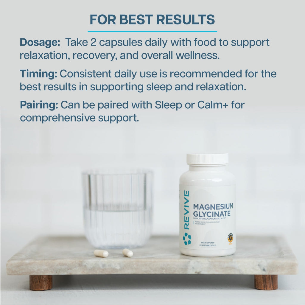 Revive MD Pure Magnesium Glycinate 200mg – High Absorption Supplement for Relaxation, Stress Relief, Sleep & Memory Support – Promotes Strong Bones - FENGGESTORE20