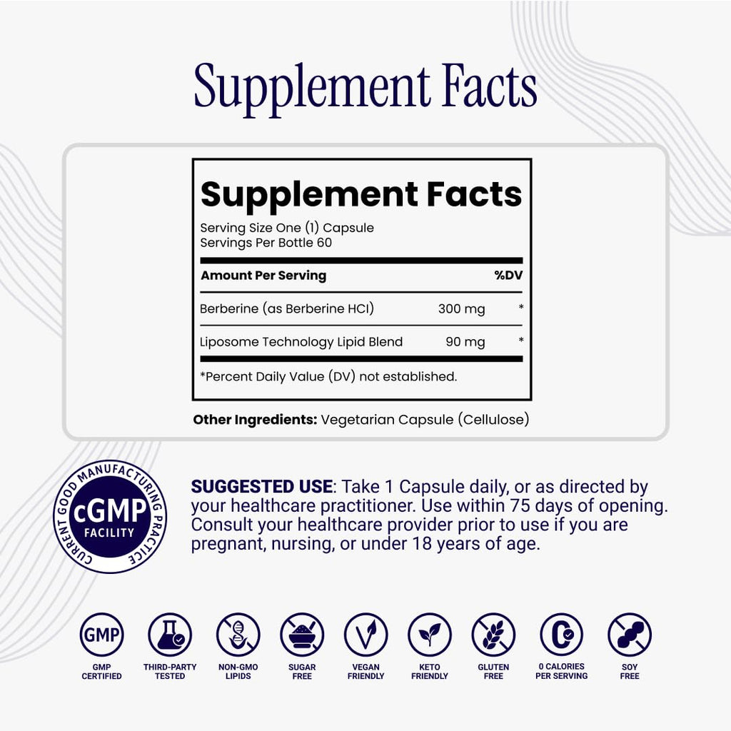 Rho Nutrition Liposomal Berberine Capsules - Ultra High Absorption Supplement – Supports Immune Function, Gut Health and Metabolic - FENGGESTORE20