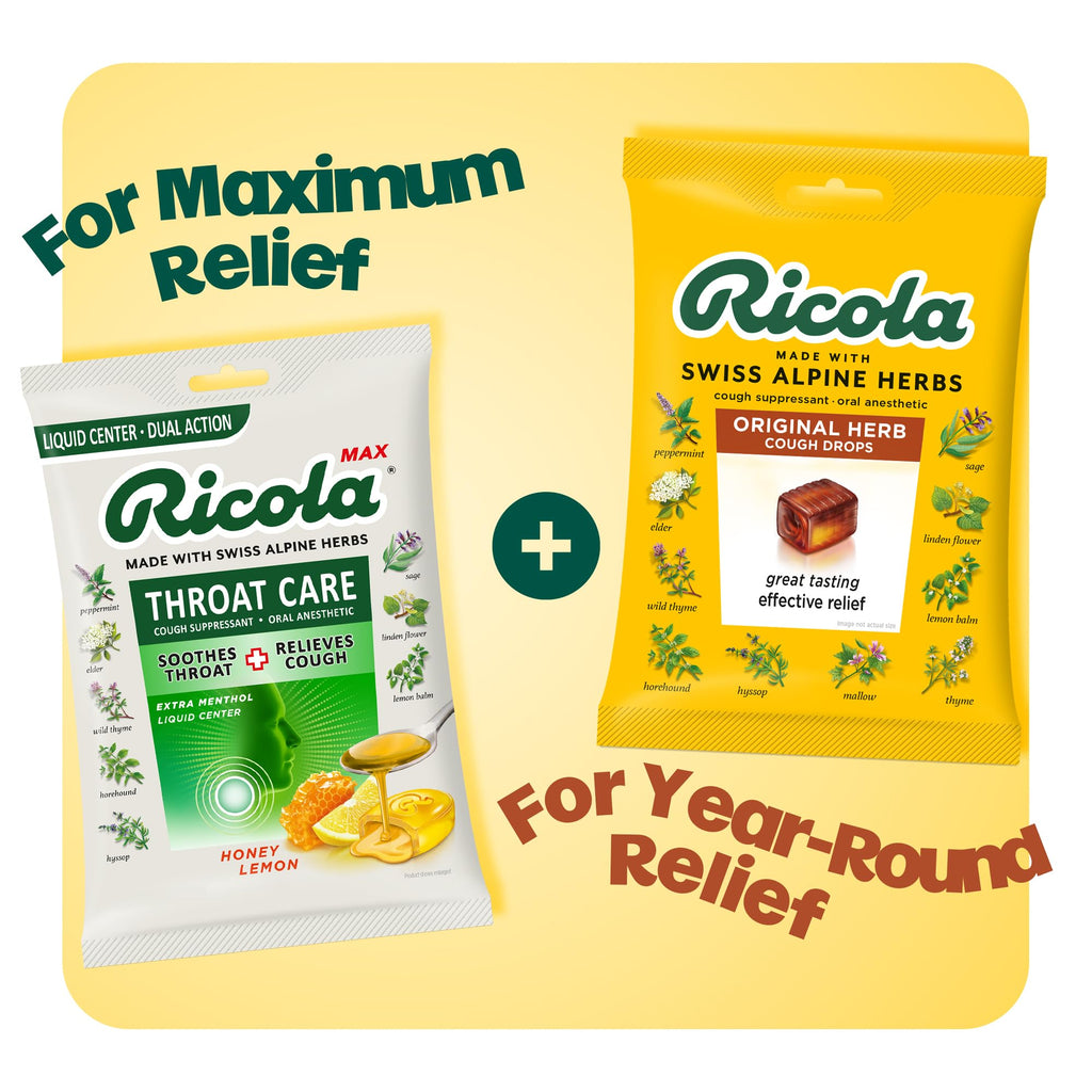 Ricola Original Herb Cough Drops with Menthol - Cough and Sore Throat Relief - 45 Count - Herbal Throat Lozenges - FENGGESTORE20