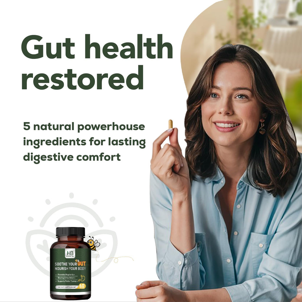 Rigma Herbal BEE Gut Health - Gas and Bloating Relief, Constipation, Leaky Gut Repair - Gut Cleanse & Restore Digestion - FENGGESTORE20