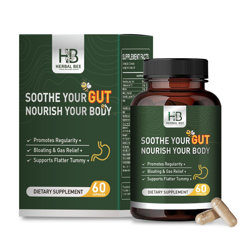 Rigma Herbal BEE Gut Health - Gas and Bloating Relief, Constipation, Leaky Gut Repair - Gut Cleanse & Restore Digestion - FENGGESTORE20