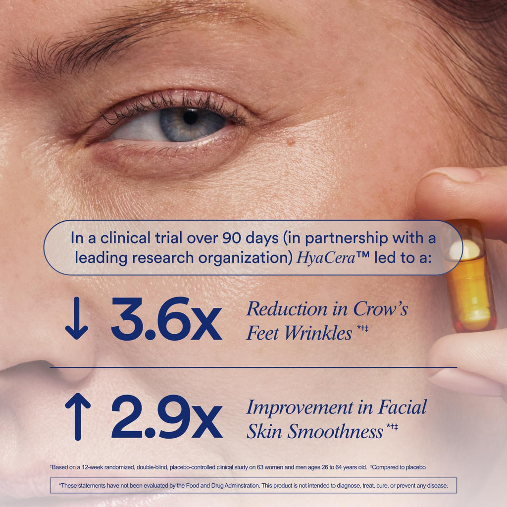 Ritual Hyaluronic Acid Skin Supplement - With Hyabest® and Ceratiq® - HyaCera Clinically Proven to Reduce Wrinkles, Fine Lines & Improve Skin Smoothness - FENGGESTORE20