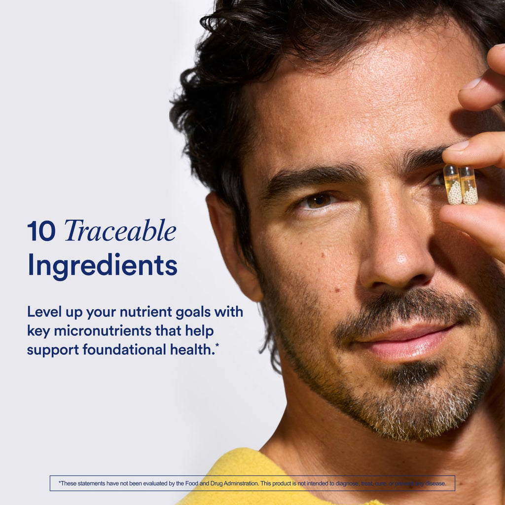 Ritual Men’s 18+ Daily Multivitamin - Key Essential Vitamins and Minerals to Support Energy, Muscle, Heart, Brain Health* - Including Zinc, D3, B12, A, K2 - Vegan - Mint - 60 Capsules - 30 Servings - FENGGESTORE20