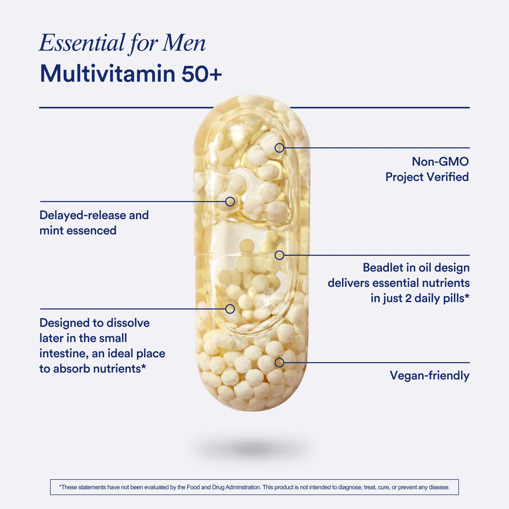 Ritual Men’s 50+ Daily Multivitamin - Key Essential Vitamins and Minerals To Support Heart, Energy, Brain, Muscle, Bone Health* - Including Zinc, D3, B12, A - FENGGESTORE20