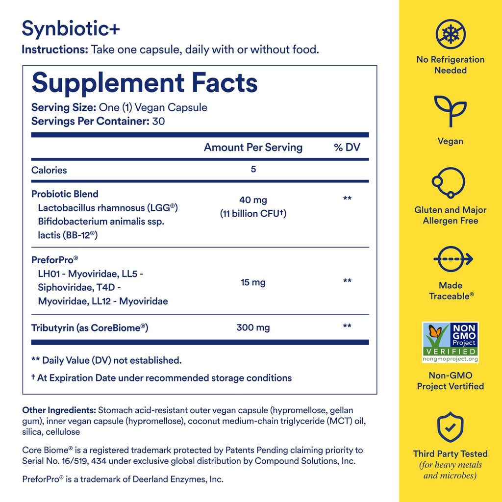 Ritual Synbiotic - Complete 3-in-1 Probiotic, Prebiotic, Postbiotic - for Women and Men - to Support Gut, Digestive Health, Regularity, Bloating - FENGGESTORE20