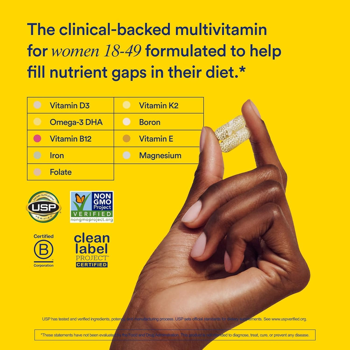 Ritual Women’s 18+ Daily Multivitamin - Key Essential Vitamins and Minerals to Support Energy, Heart, Bone, Brain Health* - Clinical Backed - Vegan - FENGGESTORE20