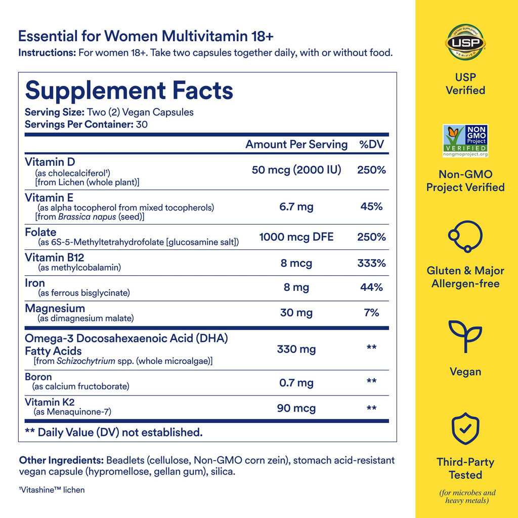 Ritual Women’s 18+ Daily Multivitamin - Key Essential Vitamins and Minerals to Support Energy, Heart, Bone, Brain Health* - Clinical Backed - Vegan - FENGGESTORE20