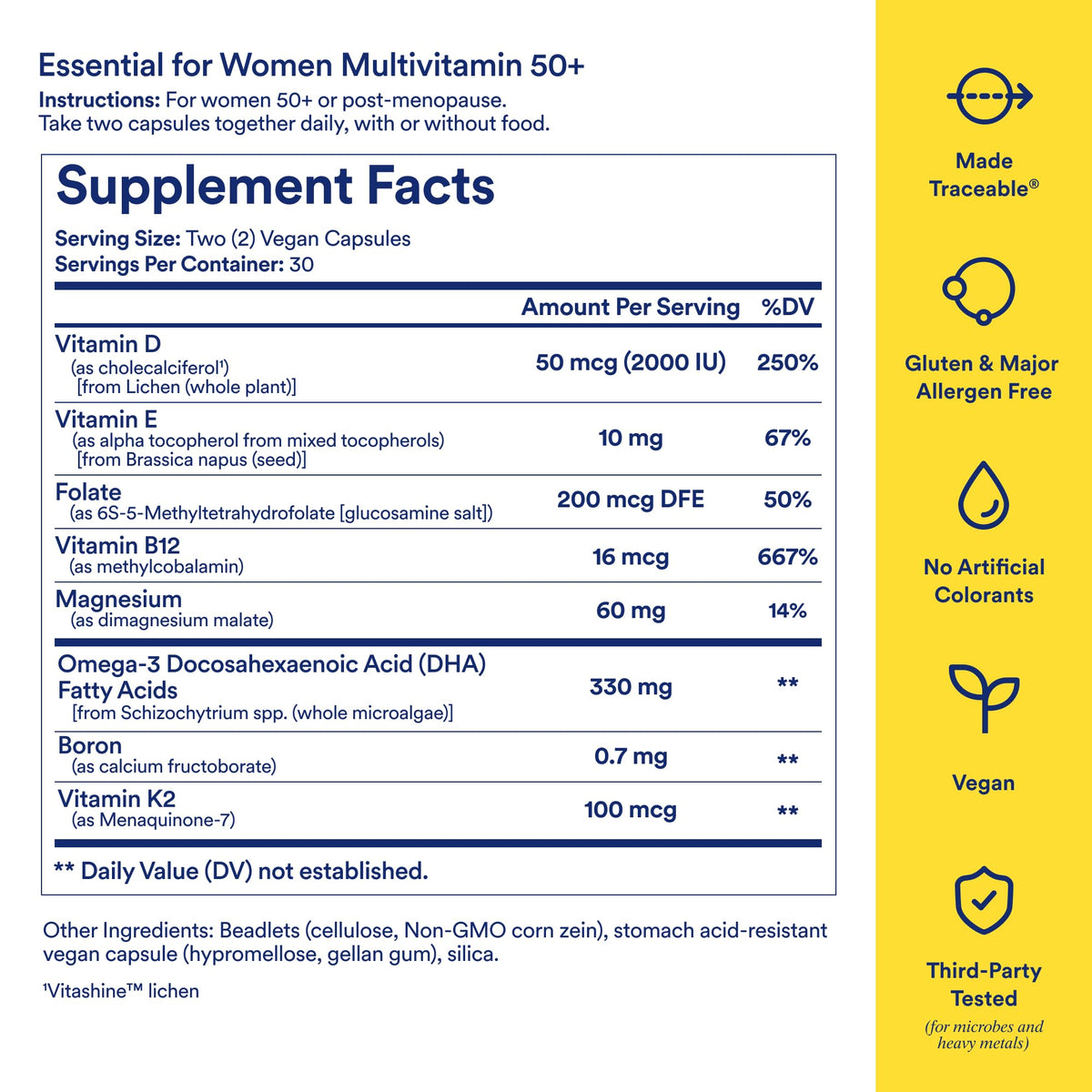 Ritual Women’s 50+ Daily Multivitamin - Key Essential Vitamins and Minerals to Support Menopause, Energy, Heart, Bone, Brain Health* - Including Folate - FENGGESTORE20