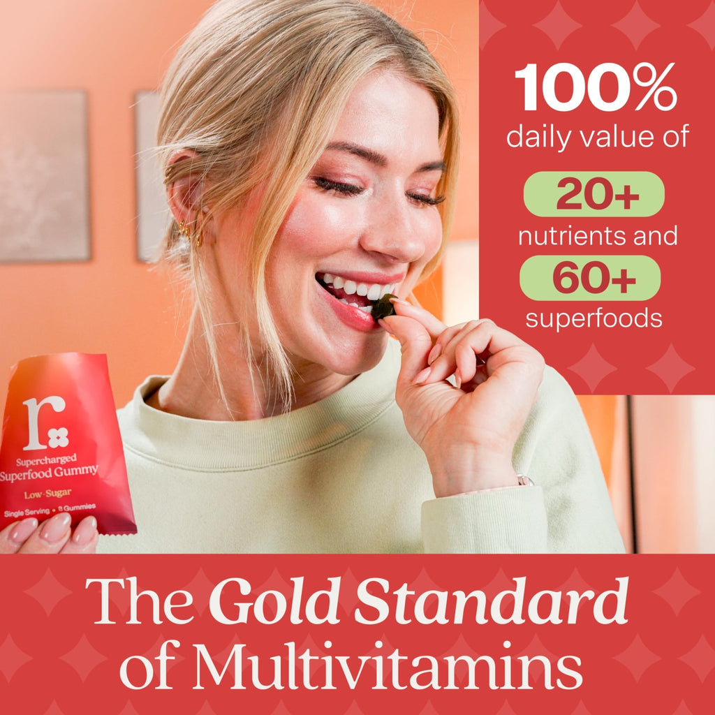 Rizz Low Sugar Green Gummies - 60+ Superfoods 6g Fiber - Prebiotic and Probiotic Gummies - Vegan Multivitamins for Women & Men - Gluten Free - Mushroom, - FENGGESTORE20