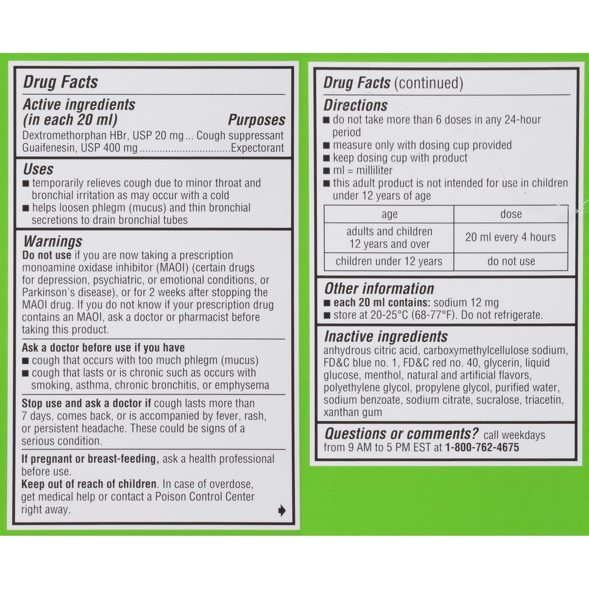 Robitussin Adult Maximum Strength Cough + Chest Congestion DM Max (8 fl. oz. Bottle), Cough Suppressant & Expectorant, Raspberry Flavor - FENGGESTORE20