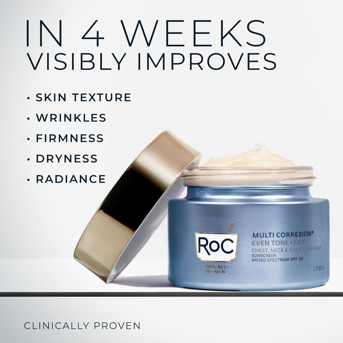 RoC Multi Correxion 5 in 1 Chest Neck Face Moisturizer Face Cream with SPF 30 for Visible Wrinkle and Neck Firming and Tightening - FENGGESTORE20