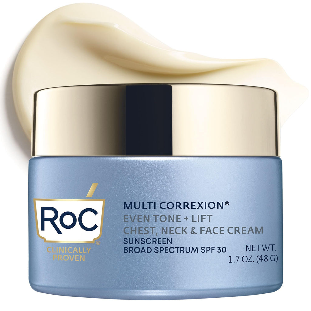 RoC Multi Correxion 5 in 1 Chest Neck Face Moisturizer Face Cream with SPF 30 for Visible Wrinkle and Neck Firming and Tightening - FENGGESTORE20
