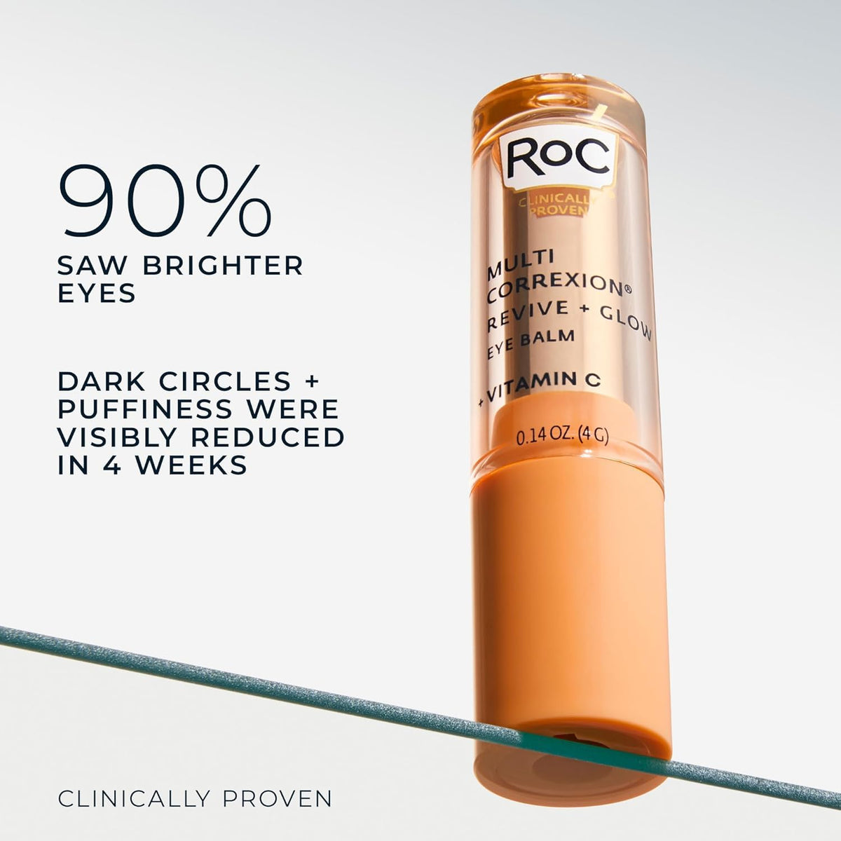 RoC Multi Correxion Revive + Glow Eye Balm with Vitamin C (0.14 oz) + Retinol Eye Cream Packette - FENGGESTORE20