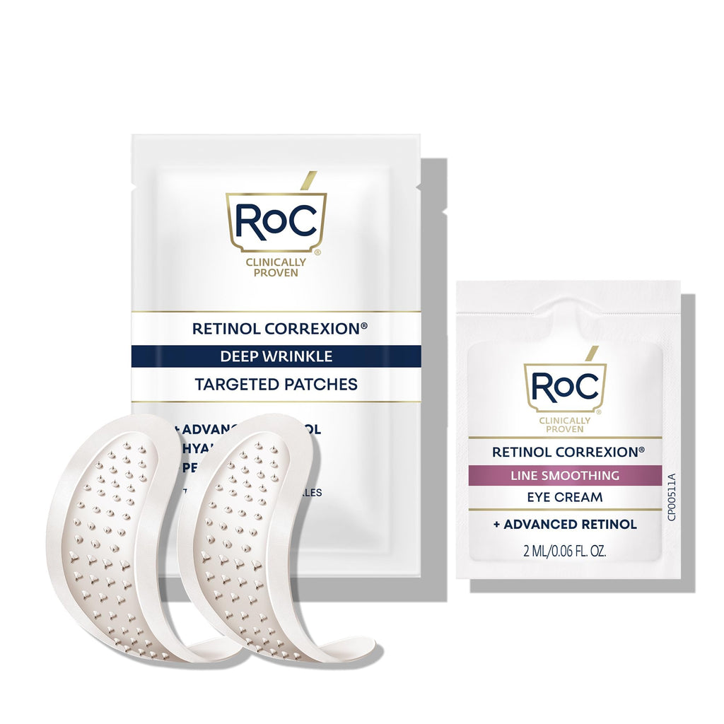 RoC Retinol Correxion Deep Wrinkle Non-Invasive Targeted Patches with Hyaluronic Acid + Firming Peptides for Forehead, 11 Lines - FENGGESTORE20