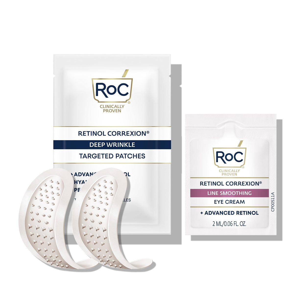 RoC Retinol Correxion Deep Wrinkle Non-Invasive Targeted Patches with Hyaluronic Acid + Firming Peptides for Forehead, 11 Lines - FENGGESTORE20
