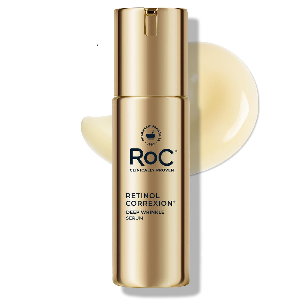 RoC Retinol Correxion Deep Wrinkle Retinol Face Serum with Ascorbic Acid, Anti-Aging Treatment for Fine Lines, Dark Spots - FENGGESTORE20