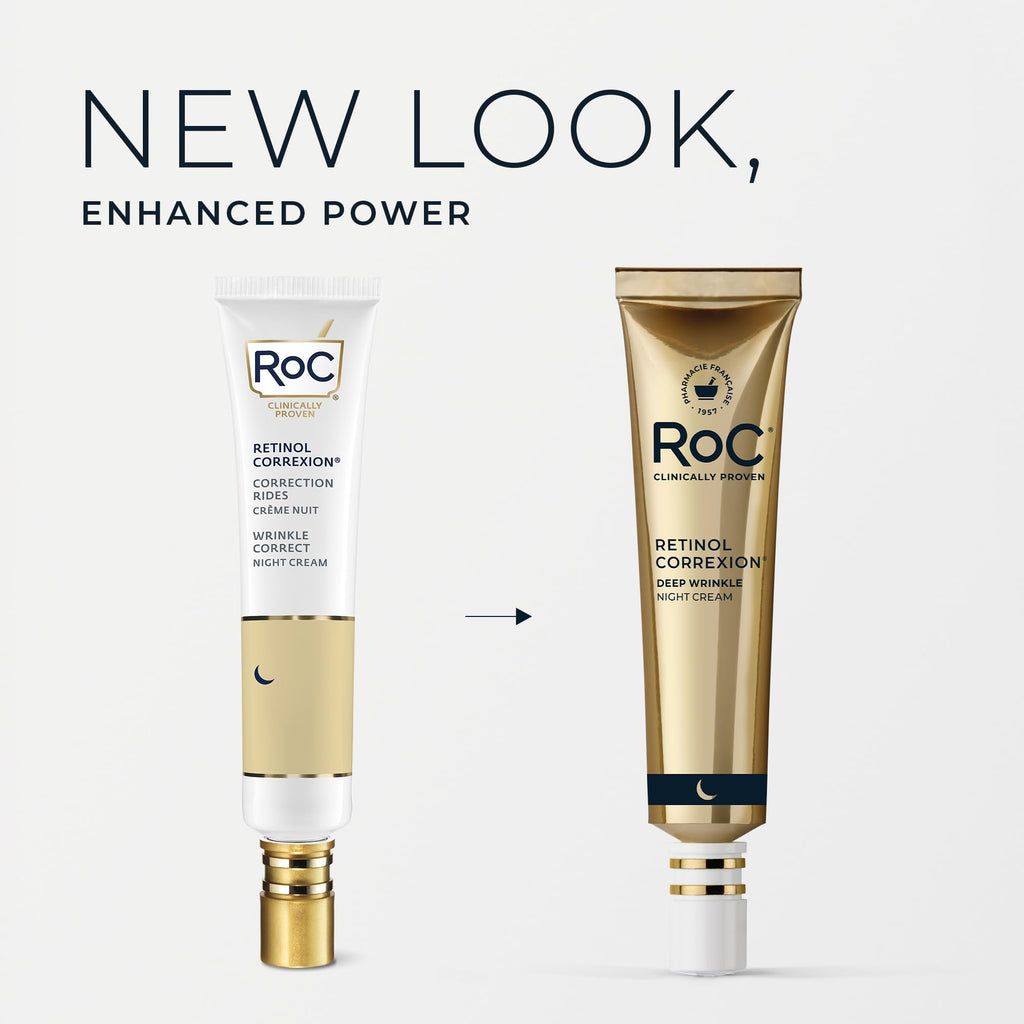 RoC Retinol Correxion Night Cream for Deep Wrinkles, Anti Aging Skincare Treatment Women and Men, 1.0 oz - FENGGESTORE20