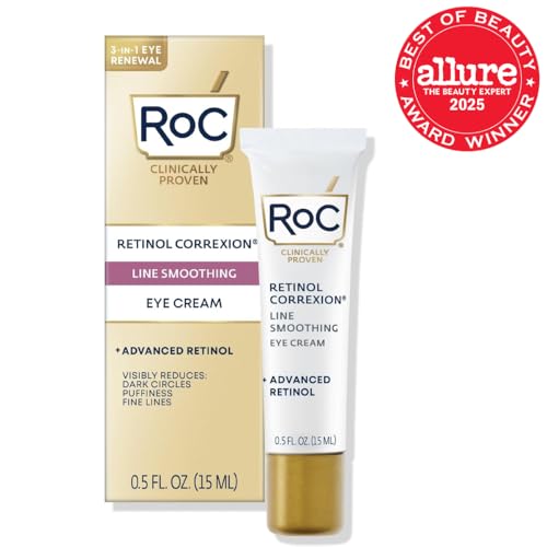 RoC Retinol Correxion Under Eye Cream for Dark Circles & Puffiness, Daily Wrinkle Cream - FENGGESTORE20