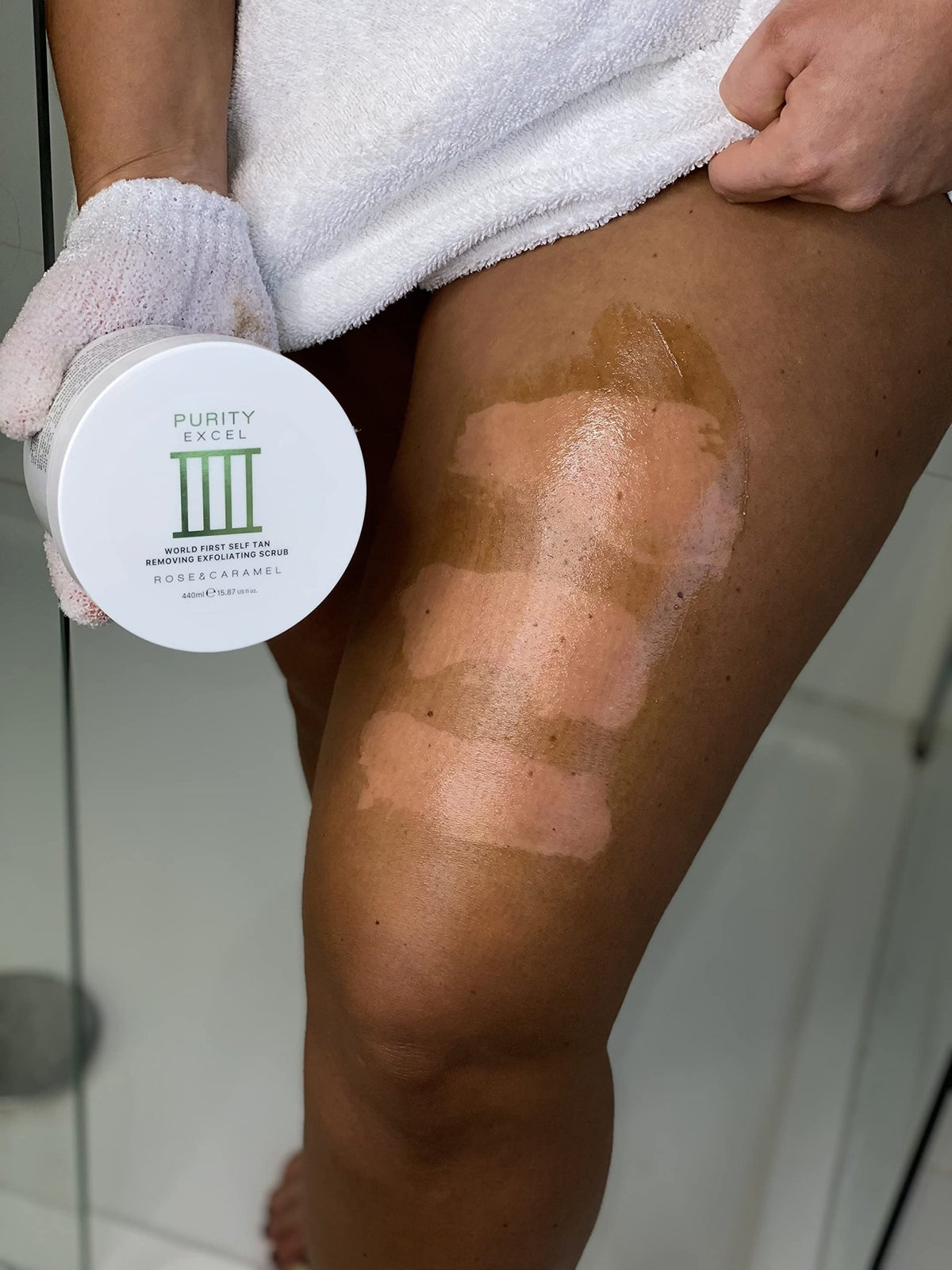 Rose & Caramel Purity Excel 60 Second Miracle Express Self Tan Remover & Exfoliating Tan Eraser Body Scrub 14.89 Fl Oz (440ml) - FENGGESTORE20