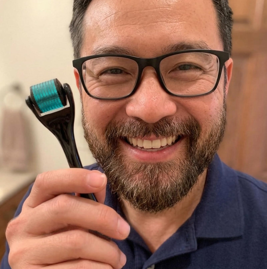 ROSELYNBOUTIQUE Derma Roller for Men & Women - Personal Cosmetic Beauty Tool 0.25mm - Titanium(Black Blue) - FENGGESTORE20