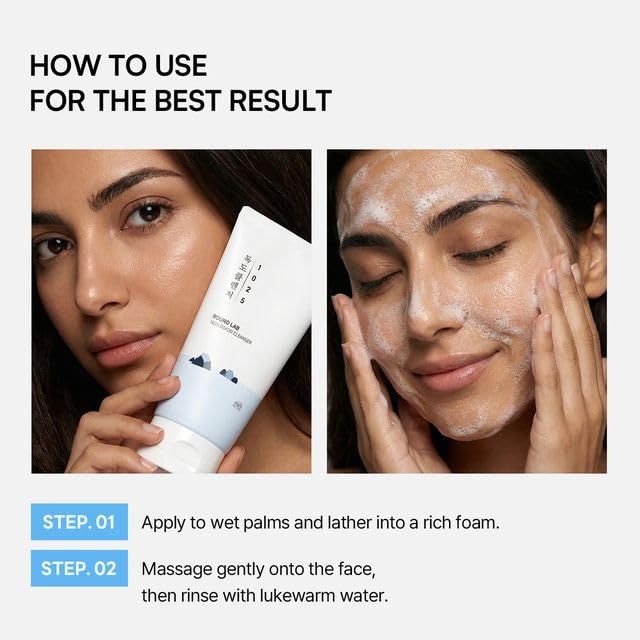 ROUND LAB 1025 Dokdo Cleanser 5.07 Fl Oz, Low pH Facial Cleanser for Sensitive Skin, Rich Soft Bubbles for Deep Cleansing and Makeup Removal - FENGGESTORE20
