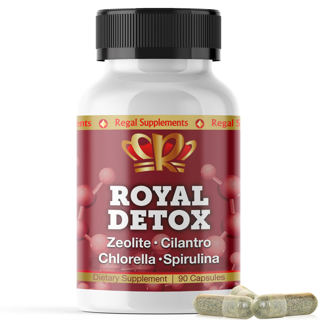 Royal Detox - All-in-One Cleanse | Zeolite, Cilantro, Chlorella, Spirulina, Apple Pectin | Full Body, Liver, Colon Detox | Supports Energy, Mood, Immunity, Gut Health, - FENGGESTORE20