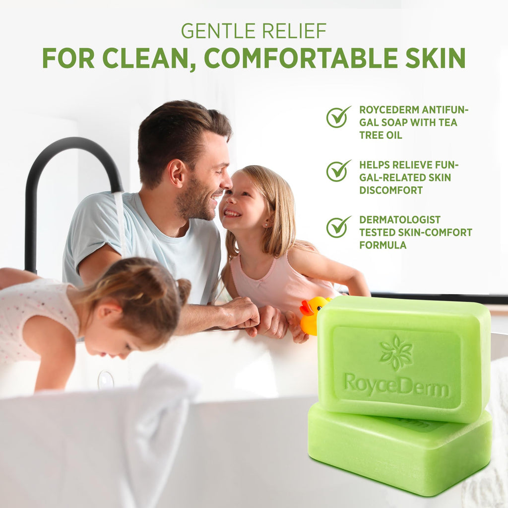 Roycederm Antifungal Bar Soap - Tea tree Oil Soap - Athlete’s Foot Treatment for Jock Itch & Ringworm - FENGGESTORE20