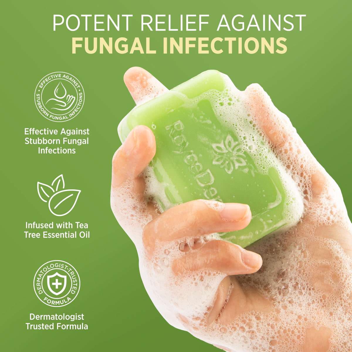 Roycederm Antifungal Bar Soap - Tea tree Oil Soap - Athlete’s Foot Treatment for Jock Itch & Ringworm - FENGGESTORE20