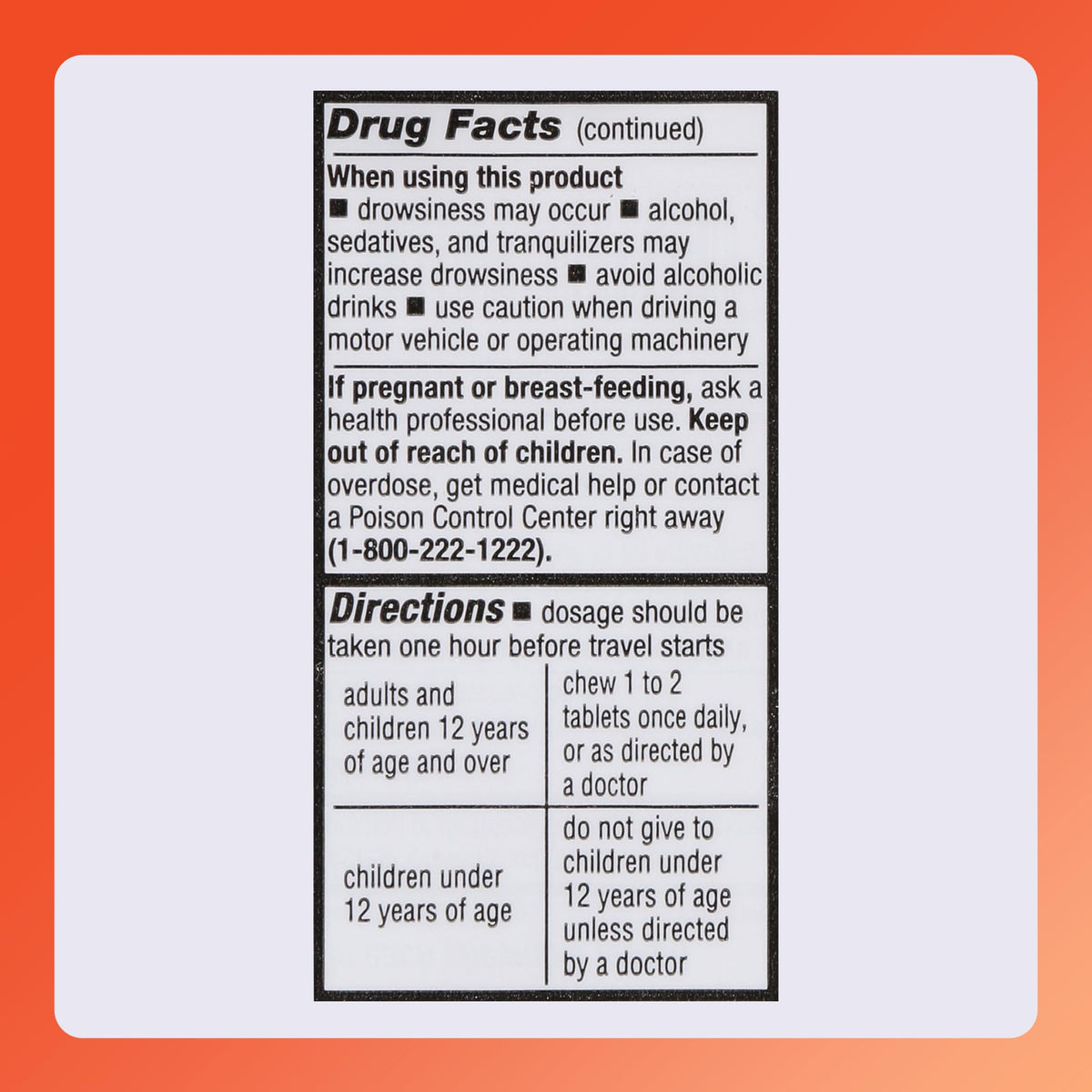 Rugby Meclizine Chewable Tablets 25mg - Anti-Nausea Medicine Helps with Motion Sickness - 100 Count (1 Pack) - FENGGESTORE20