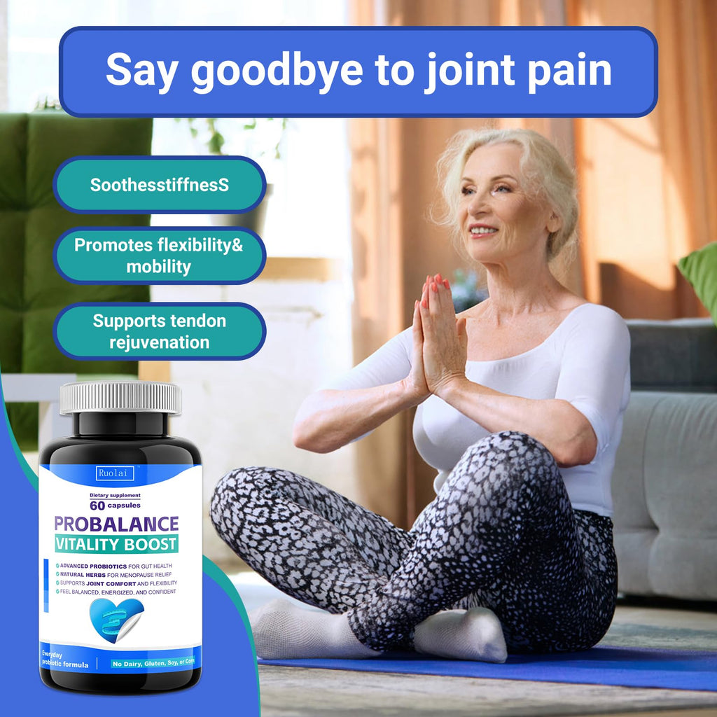 Ruolai ProBalance Probiotics for Women 68B CFU – Menopause, Bloat & Belly Support – Turmeric & Moringa - FENGGESTORE20
