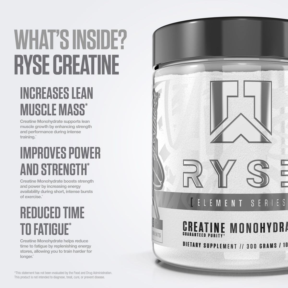RYSE Creatine Monohydrate Powder - Unflavored - Supports Men & Women Lean Muscle Growth, Strength, Power, and Endurance - Helps Reduce Fatigue - FENGGESTORE20