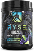 RYSE Godzilla X Noel Deyzel Pre Workout Powder - Monsterberry Lime - 400mg Caffeine, High Stim Pre-Workout for Men & Women with Citrulline & Beta Alanine - Energy, Pump & Focus - 20/40 Servings - FENGGESTORE20
