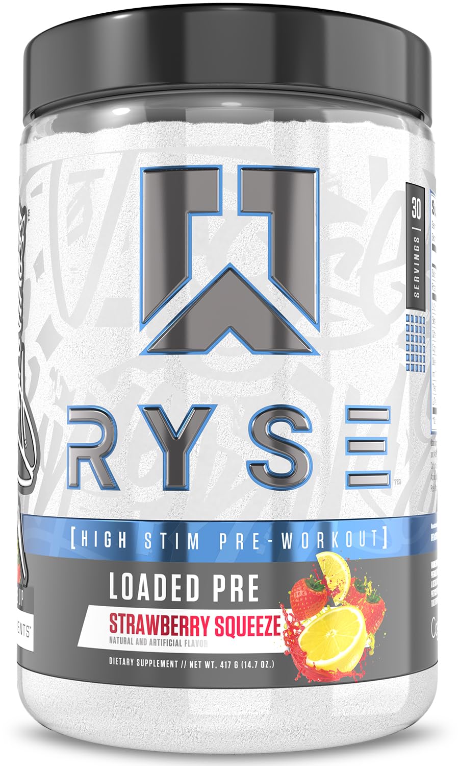 RYSE Loaded Pre Workout Powder - Strawberry Squeeze - Daily Pre-Workout for Men & Women with 390mg Caffeine, Beta Alanine, and Citrulline for Pump - FENGGESTORE20