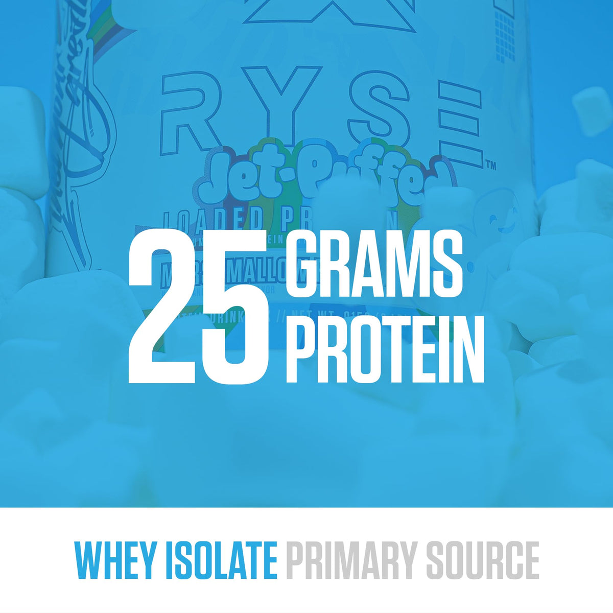 RYSE Loaded Protein Powder - Jet-Puffed Marshmallow - 25g Whey Protein Isolate & Concentrate with Prebiotic Fiber & MCTs - Low Carb, Low Sugar, Digestive-Friendly - 27 Servings / 2 lb Tub - FENGGESTORE20
