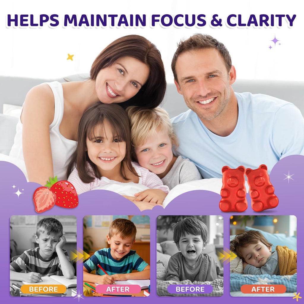 Saffron Gummies for Kids & Adults, 20-in-1 Saffron Supplements with 88.5mg Saffron Extract, B6, B12, C, D3, Magnesium for Calm, Focus, Nerve, Sugar Free, Vegan - FENGGESTORE20