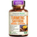 Saffron Supplements – 89mg Saffron Extract, 1000mg Turmeric Curcumin, Ceylon Cinnamon & Cardamom – Daily Mood, Joint & Metabolic Support – Joint Supplements for Women & Men – 60 Capsules - FENGGESTORE20