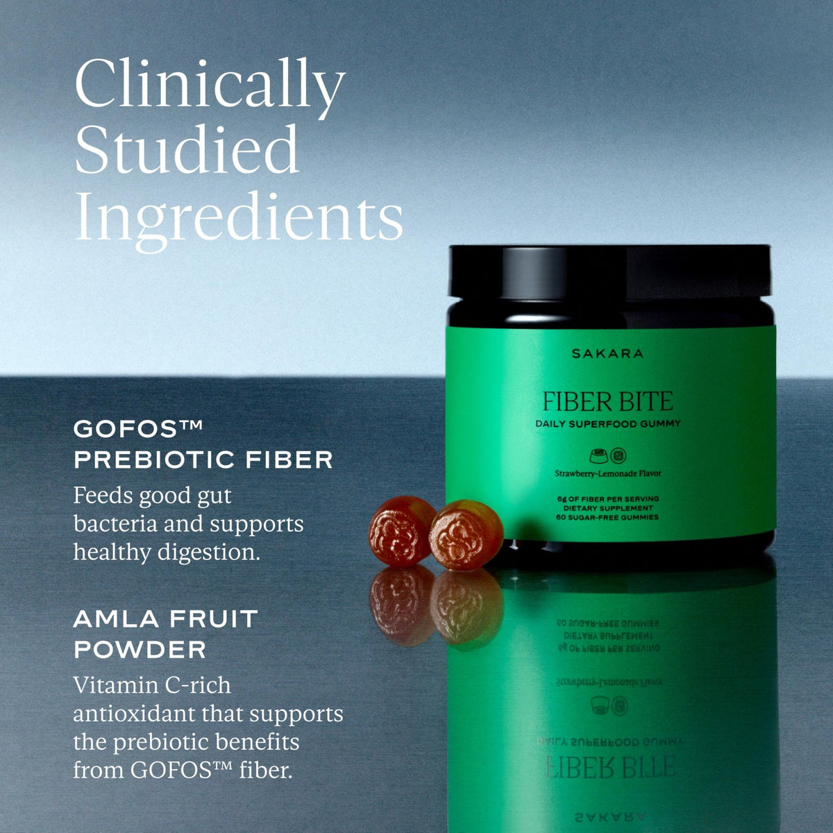 SAKARA Fiber Gummies for Gut Health & Digestive Support | 6g Prebiotic Fiber | Sugar-Free, Plant-Based | Strawberry Lemonade | 60 Count - FENGGESTORE20