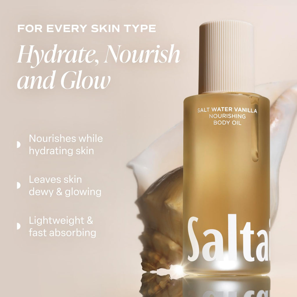 Saltair Body Oil - Luxurious Salt Water Vanilla After Shower and Bath Oil for Women and Men. Botanical, Non-Greasy - FENGGESTORE20