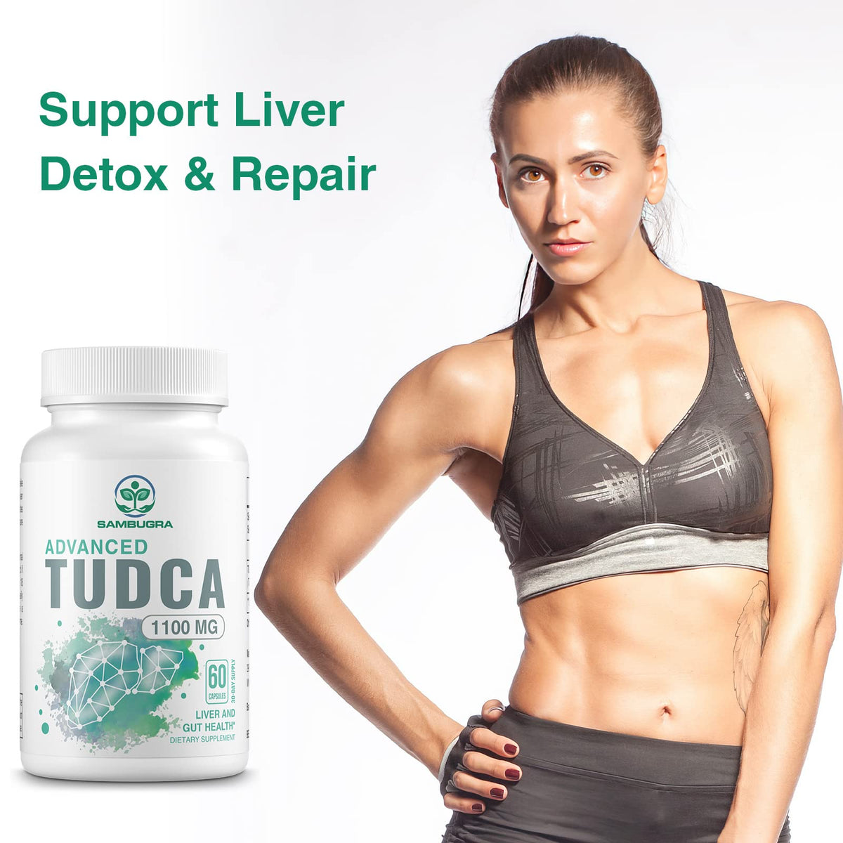 Sambugra TUDCA Liver Supplements 1100mg, 3rd Party Tested Ultra Strength Bile Salt TUDCA Supplement, Liver Support for Detox - FENGGESTORE20