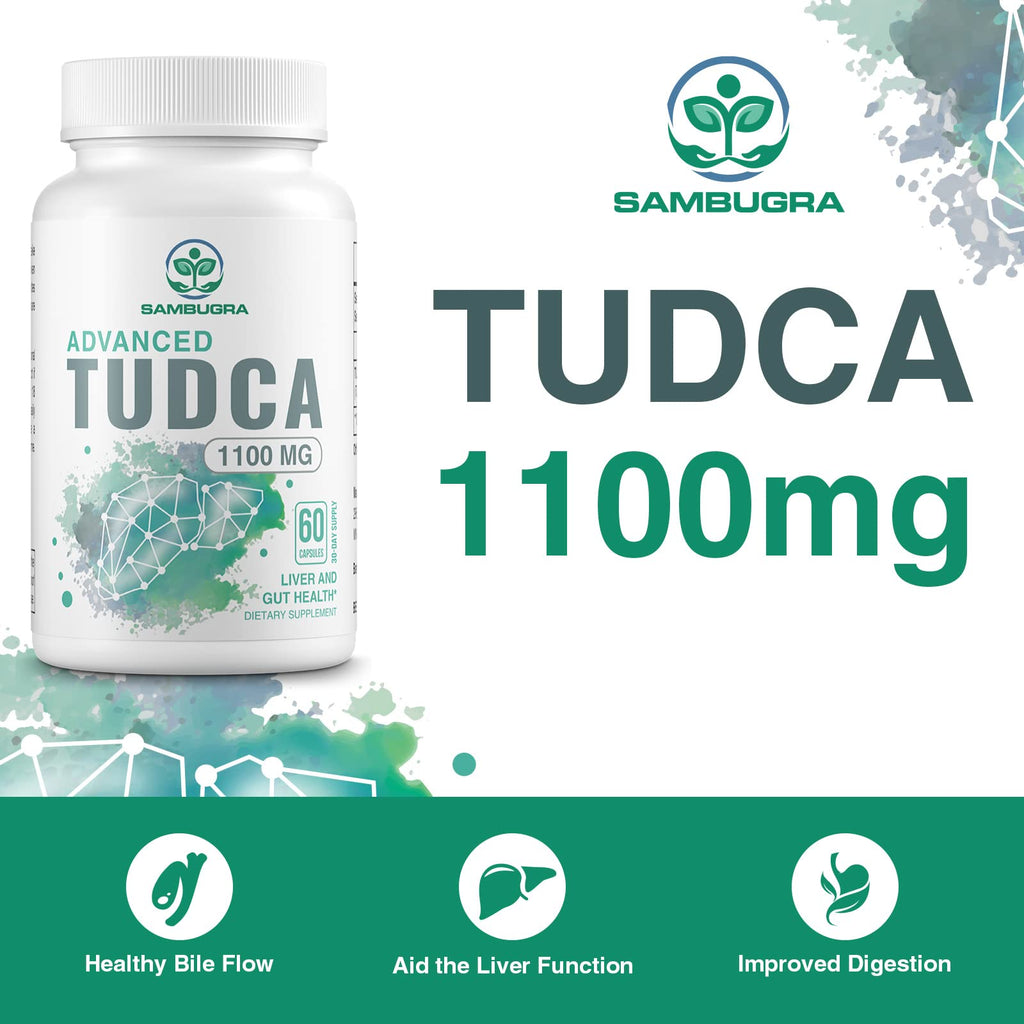 Sambugra TUDCA Liver Supplements 1100mg, 3rd Party Tested Ultra Strength Bile Salt TUDCA Supplement, Liver Support for Detox - FENGGESTORE20