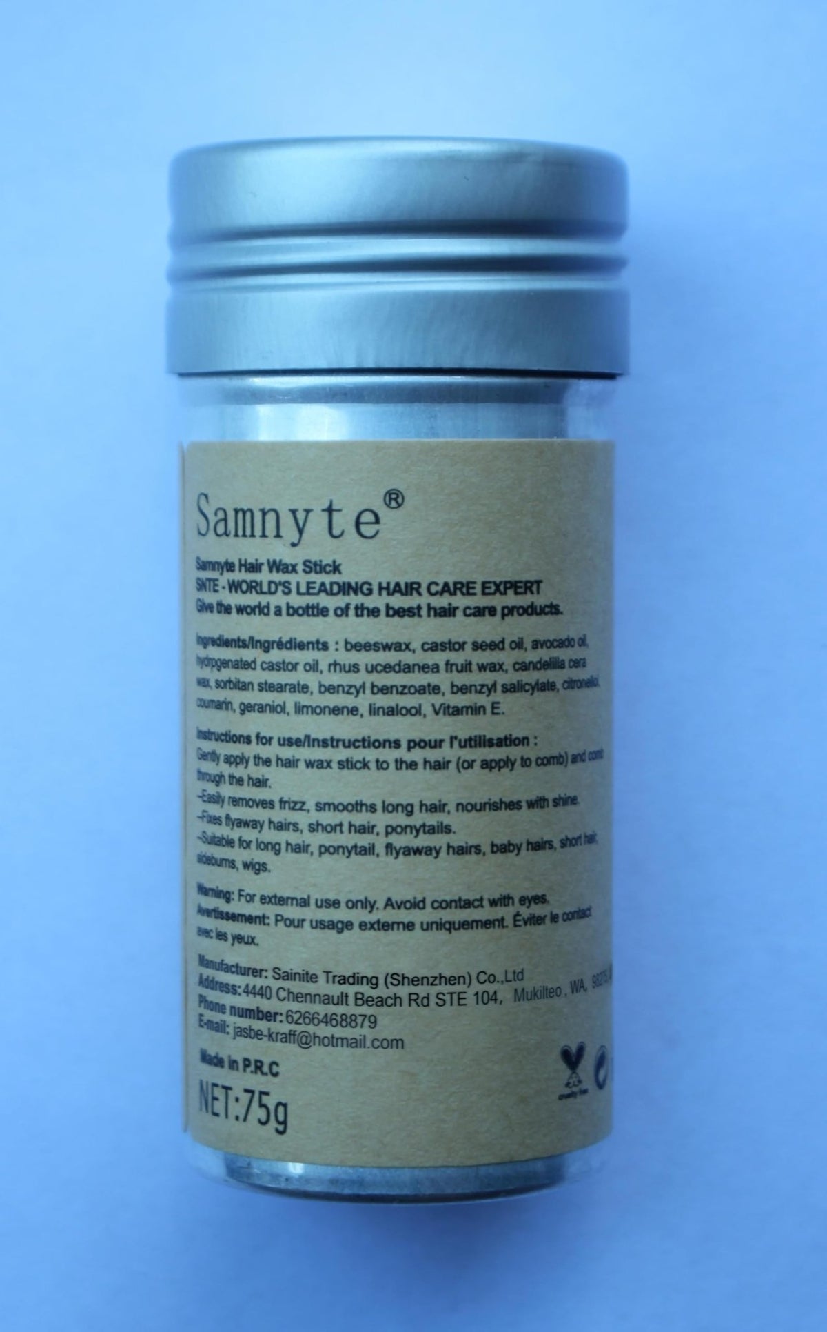 Samnyte Hair Wax Stick, Gel Tamer for Flyaways, Nourishing Slick Stick Pomade for Women & Kids, Slick Back & Styling Cream - FENGGESTORE20