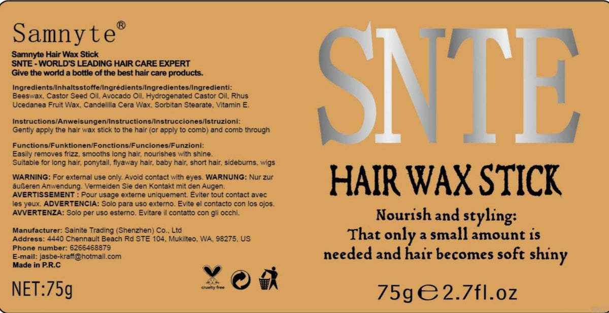 Samnyte Hair Wax Stick, Gel Tamer for Flyaways, Nourishing Slick Stick Pomade for Women & Kids, Slick Back & Styling Cream - FENGGESTORE20