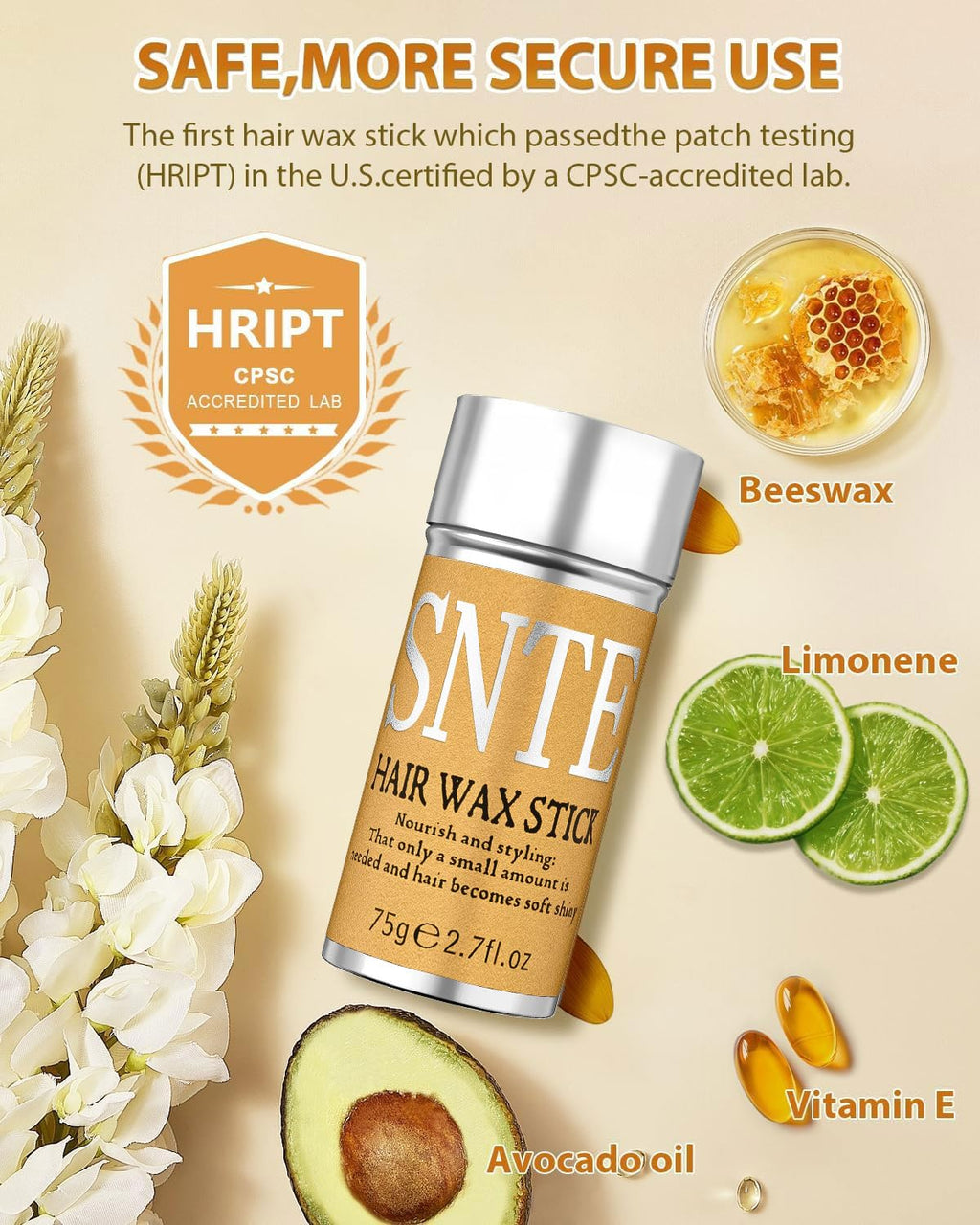 Samnyte Hair Wax Stick, Gel Tamer for Flyaways, Nourishing Slick Stick Pomade for Women & Kids, Slick Back & Styling Cream - FENGGESTORE20