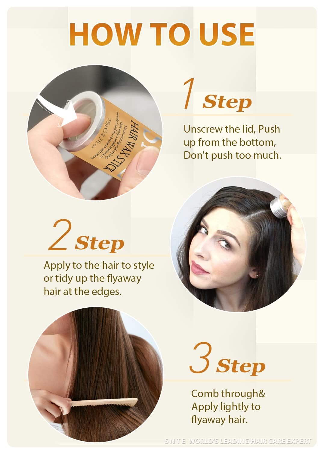 Samnyte Hair Wax Stick, Gel Tamer for Flyaways, Nourishing Slick Stick Pomade for Women & Kids, Slick Back & Styling Cream - FENGGESTORE20