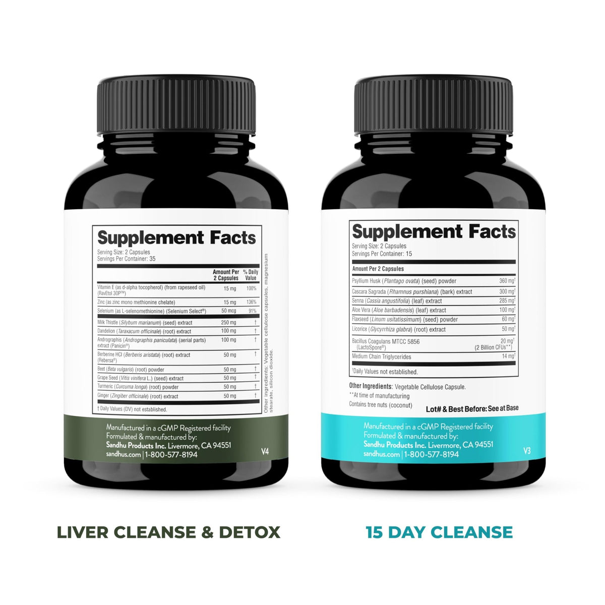 Sandhu's Liver Cleanse Detox & 15 Day Gut Cleanse Support Supplement for Women & Men | Supports Liver, Gut & Digestive Health - FENGGESTORE20